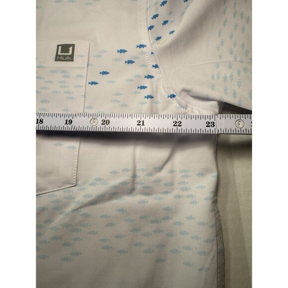 Huk Up Fishing Stream Kona Men's Shirt White Large - Picture 7 of 13